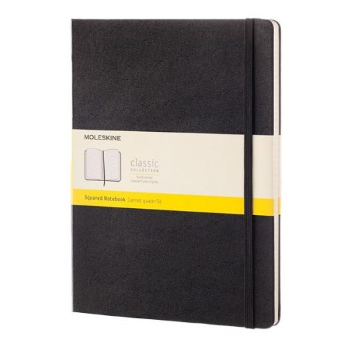 Notesz MOLESKINE QP091 "XL" kockás kemény fedeles fekete