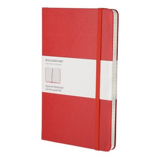 Notesz MOLESKINE QP061R "L" kockás kemény fedeles piros