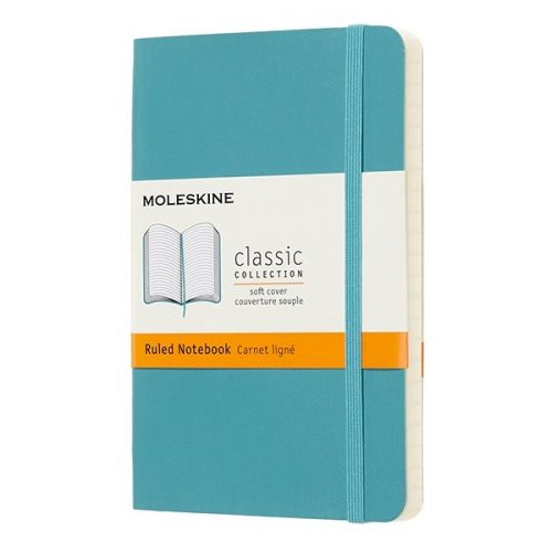 Notesz MOLESKINE QP611B35 "P" vonalas puha fedeles hamukék