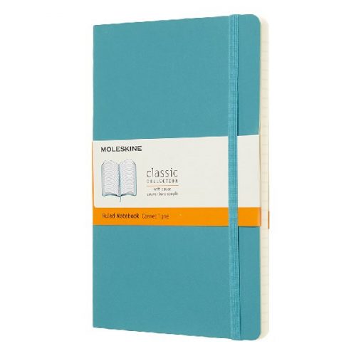 Notesz MOLESKINE QP616B35 "L" vonalas puha fedeles hamukék