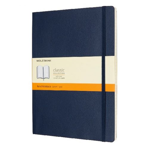 Notesz MOLESKINE QP621B20 "XL" vonalas puha fedeles zafirkék