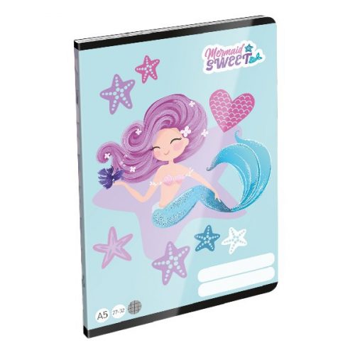 Füzet LIZZY CARD A/5 32 lapos kockás 27-32 Mermaid Sweet