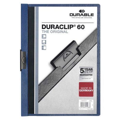 Klipmappa DURABLE Duraclip A/4 60 lapig sötétkék