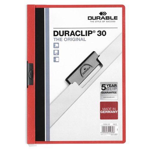 Klipmappa DURABLE Duraclip A/4 30 lapig piros