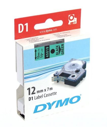 Feliratozó szalag DYMO D1 12mm x 7m zöld alapon fekete írásszín