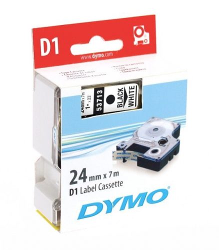 Feliratozó szalag DYMO D1 24mm x 7m fehér alapon fekete írásszín