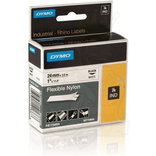 Feliratozó szalag DYMO ID1 24mm x 3,5m nylon fehér alapon fekete írásszín