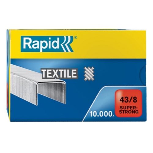 Tűzőkapocs RAPID Superstrong 43/8 textil horganyzott 10000 db/doboz