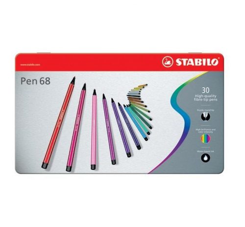 Filctoll STABILO Pen 68 30db-os készlet fém dobozban