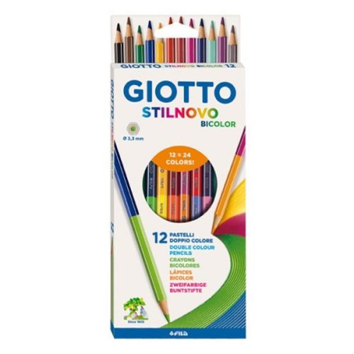 Színes ceruza GIOTTO biocolor kétvégű 24 szín 12 db/készlet