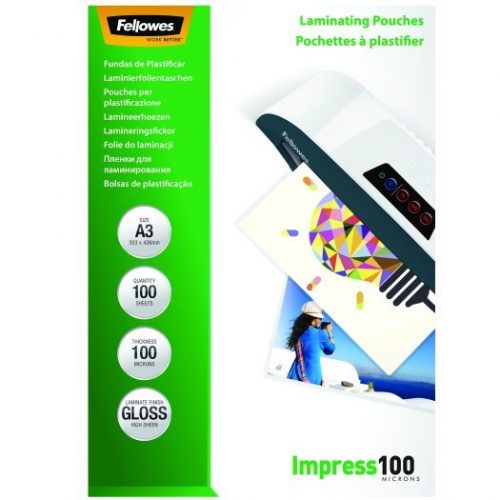 Lamináló fólia FELLOWES A/3 100 mikron fényes 100/csom