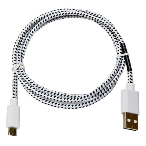 Adatkábel HAMA Micro-USB szövet 1m fehér