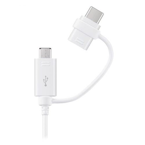 Adatkábel SAMSUNG Combo Cable Type-C & Micro USB fehér