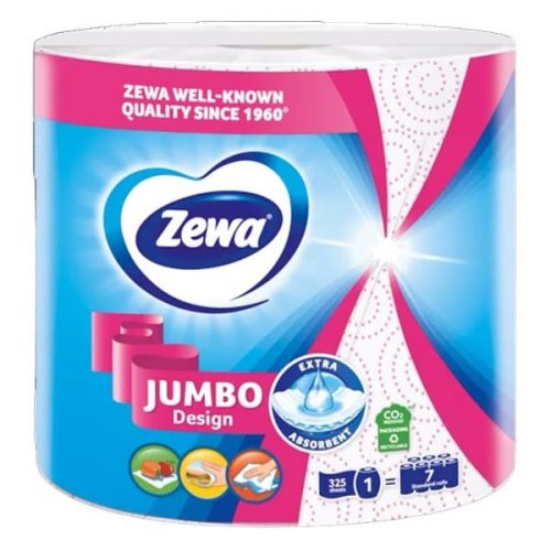 Kéztörlő tekercses háztartási ZEWA Jumbo Decor 2 rétegű 1 tekercses 325 lap