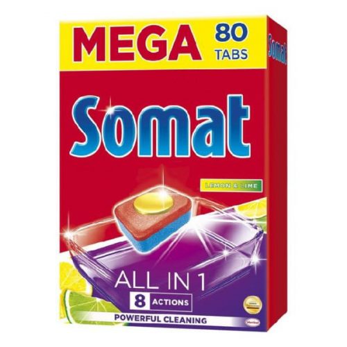 Mosogatógép tabletta SOMAT All in One Lemon&Lime 80 db