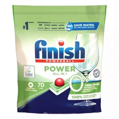 Mosogatógép tabletta FINISH Power Allin1 Green 0% 70 darab/doboz