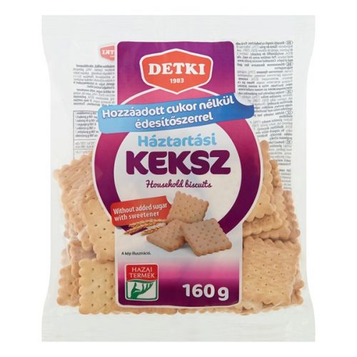 Háztartási keksz DETKI Hozzáadott cukor nélküli édesítővel 160g