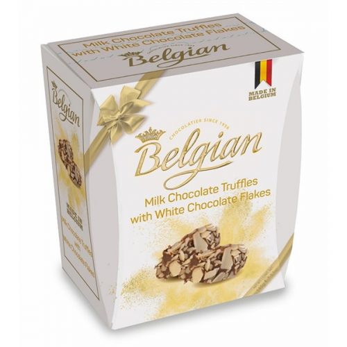 Csokoládé BELGIAN Trüffel fehércsokoládés reszelékkel 145g