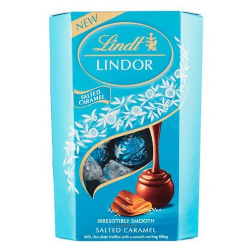 Csokoládé LINDT Lindor Salted Caramel sós karamellás csokoládé golyók díszdobozban 200 g