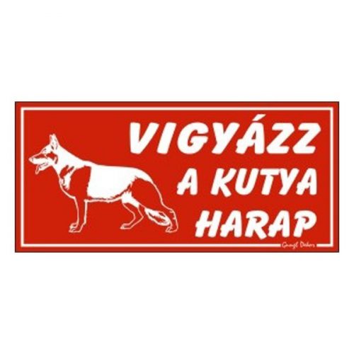 GUNGL DEKOR Piktogram Vigyázz a kutya harap! piros