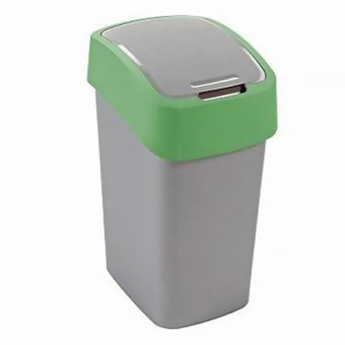 Szemetes billenő fedeles CURVER Pacific Flip Bin 10L zöld-ezüst