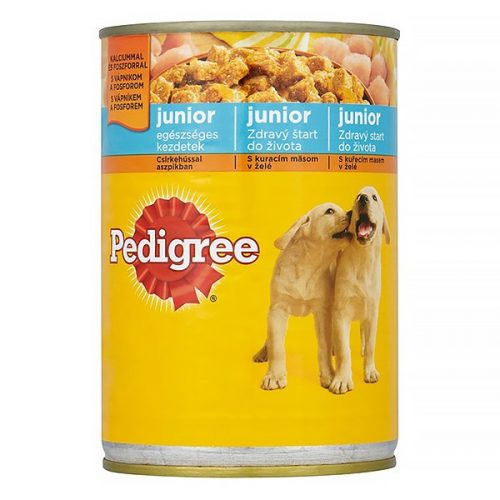 Állateledel konzerv PEDIGREE kutyáknak junior csirkehússal 400g