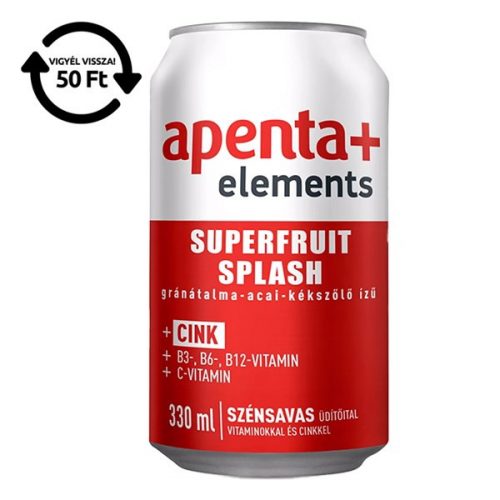 Ásványvíz szénsavmentes APENTA+ Elements Superfruit Splash 0,33L DRS