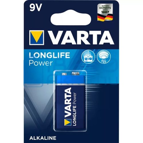 Elem 9V 6LR61 Longlife Power 1 db/csomag, Varta 