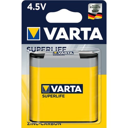 Elem 4,5V 3LR12 Superlife féltartóslapos 1 db/csomag, Varta 