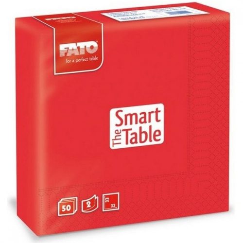 Szalvéta 2 rétegű 33 x 33 cm 50 lap/cs Fato Smart Table piros_82621700