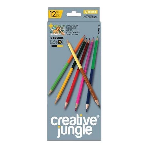 Színes ceruza készlet, kétvégű duocolor 12/24 szín Creative Jungle 24 klf. szín