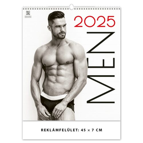 Falinaptár képes 450 × 520 mm, fehér lapokkal Men Dayliner 2025.