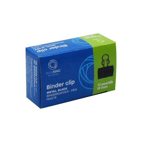 Binderkapocs 19mm, 12 db/doboz, Bluering® 