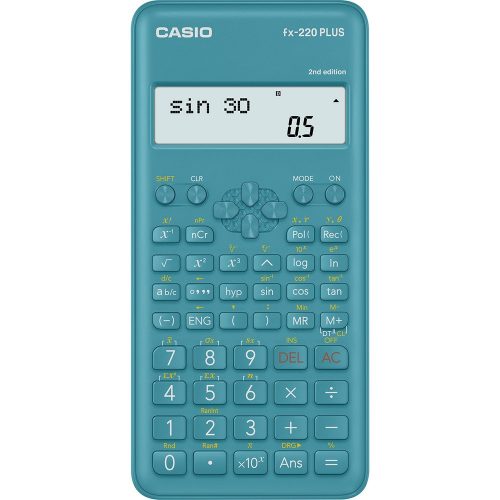 Számológép tudományos 181 funkcióss, kétsoros kijelző Casio FX 220 PLUS 2E kék