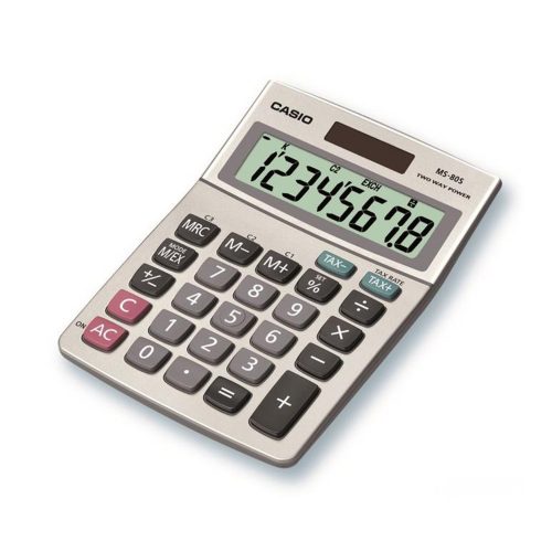 Számológép asztali 8 digit nagy, döntött kijelző Casio MS 80 B S ezüst