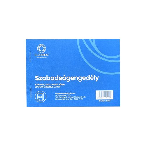 Szabadságengedély A6 50x2lapos B.18-49/V Bluering®